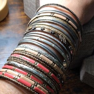 Elegant Multi-Color Bangle Bracelet Set